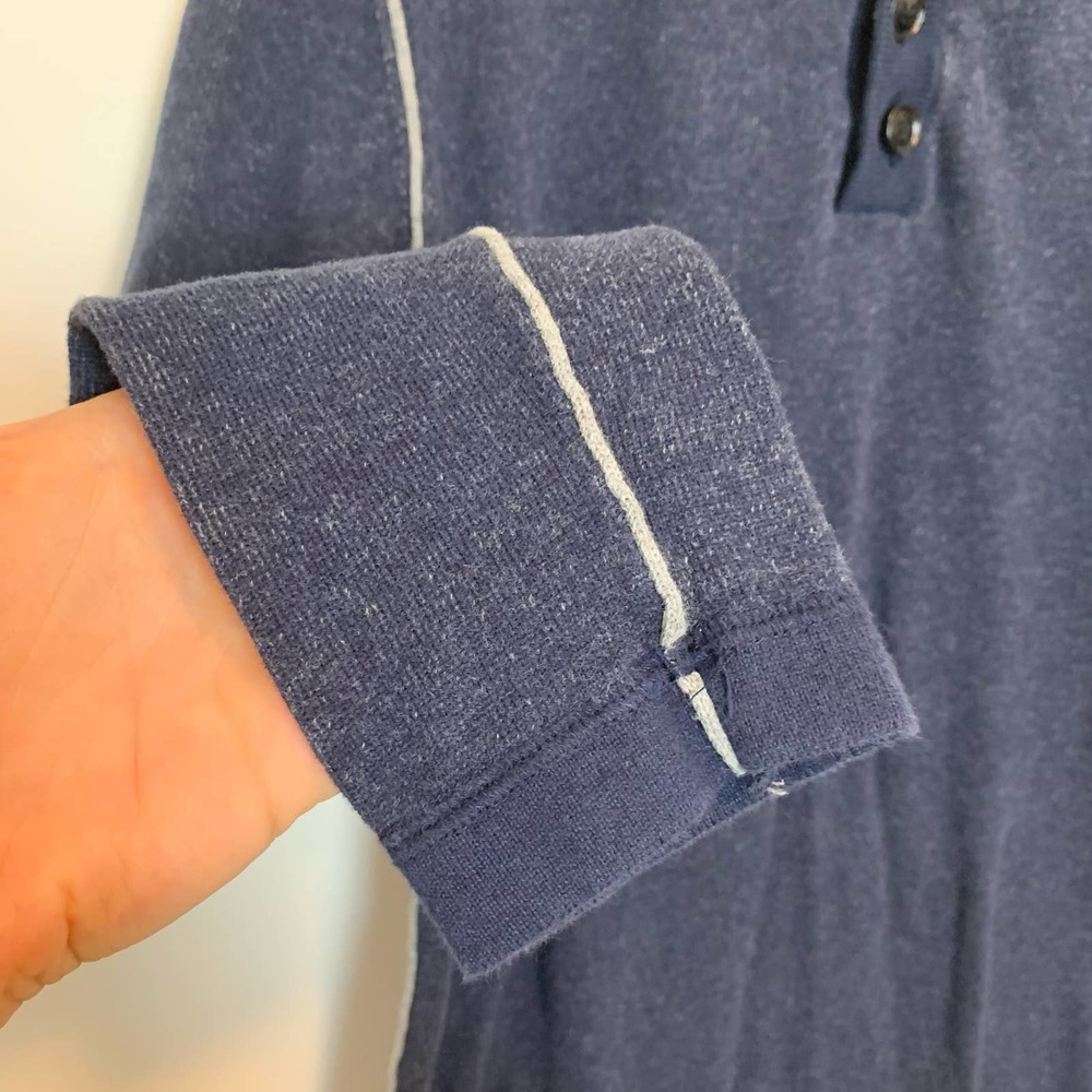 Sundance Mens Long Sleeve Sweater Shirt Size Small Navy Blue Button - Picture 7 of 15